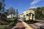 A late afternoon Poinciana bound Sunrail train departs 